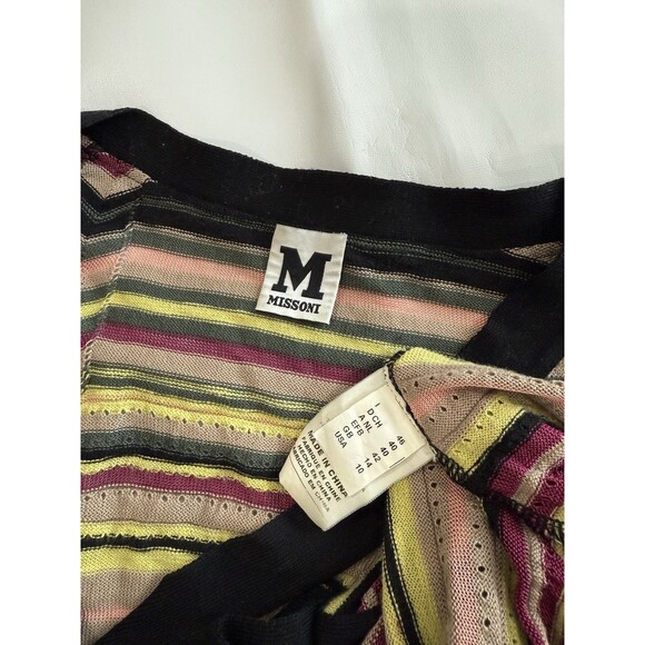 Missoni Sz 10 S/M Fine Knit Long Chevron Zig-Zag Iconic Cardigan Sweater - Picture 9 of 13